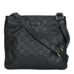 GUCCI Black Leather Shoulder Bag